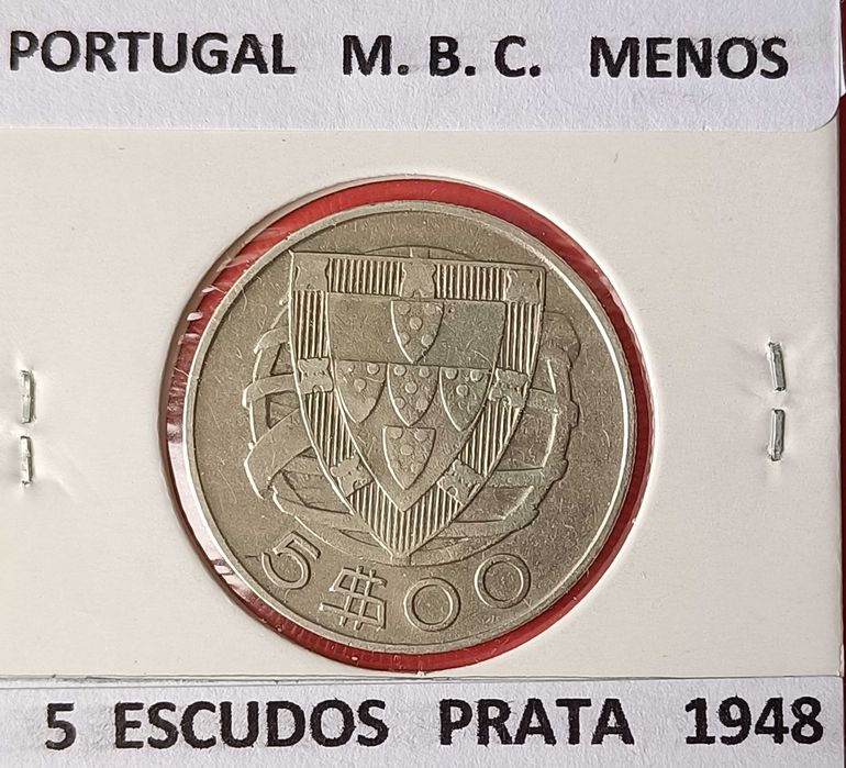 3 Moedas  5 Escudos Prata da 2ª República Portuguesa ( Emissão Anual)