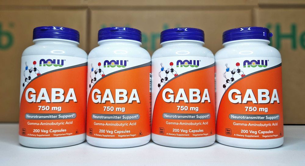 Gaba Now Foods (ГАМК) 500 мг і 750 мг, 100 та 200 капсул, iHerb