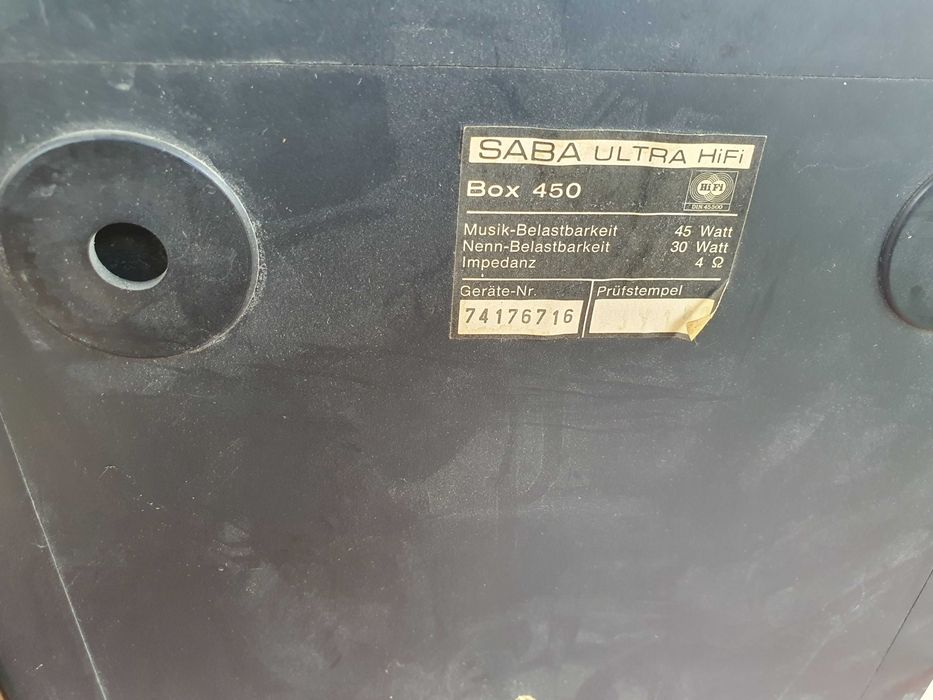 Колонки SABA Ultra HIFI BOX 45 Vintage Boxen
