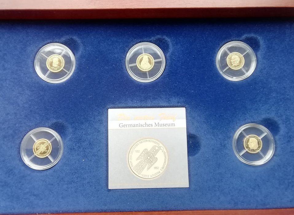 Німеччина 2007р. ЗОЛОТО. ПРУФ. Шикарний набір 5 марок! Сертифікати.