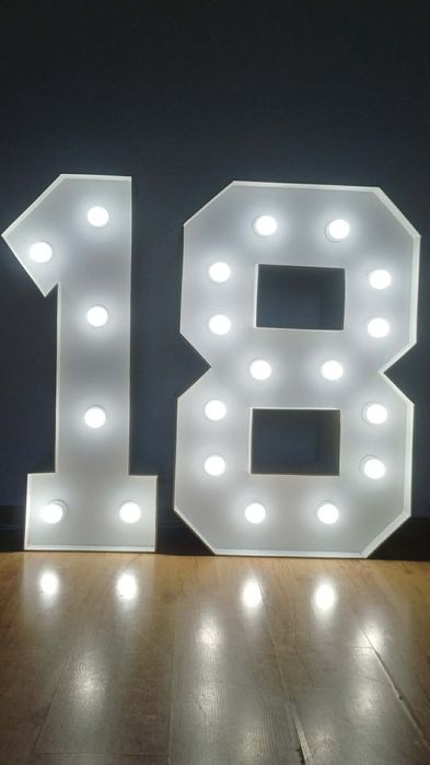 Urodziny cyfry 18 led
