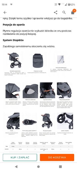 Wózek spacerowy Coletto Joggy szary