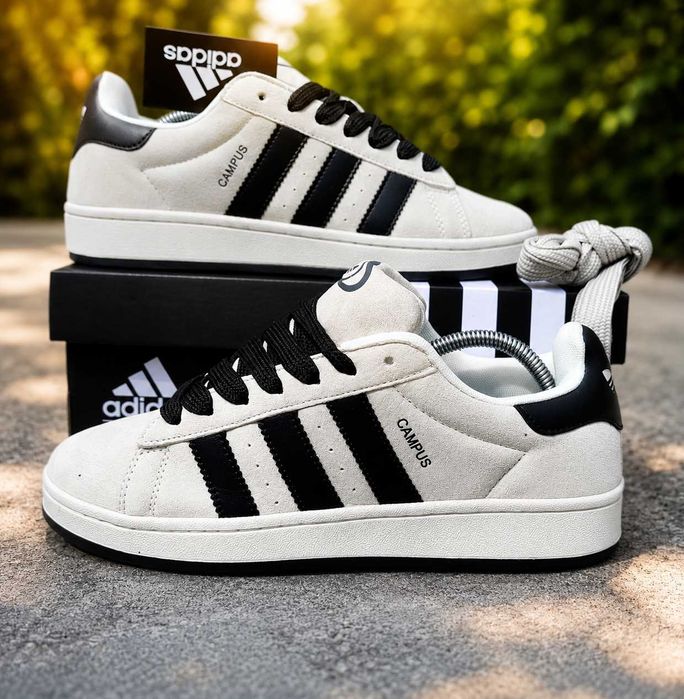 (2401) Кросівки кеди Adidas Campus сірі з чорн підошвою (41-46) адідас