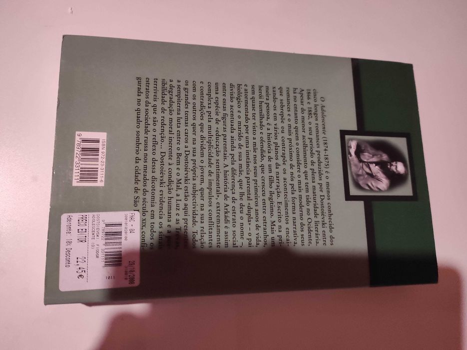 Dostoievski - Adolescente - (Novo-Portes gratuitos)