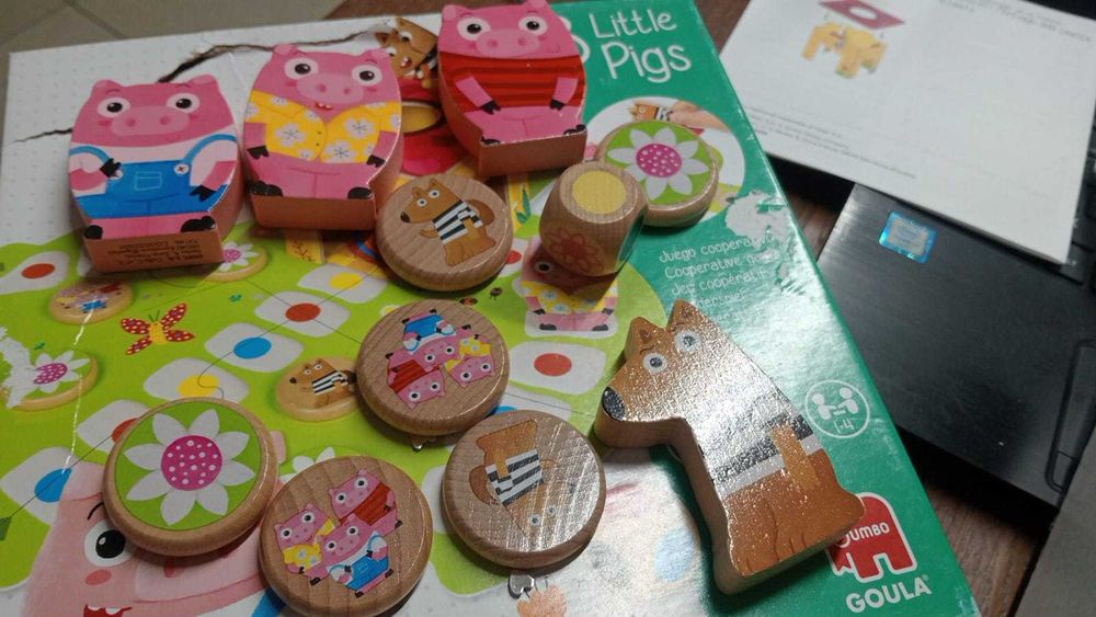 Jogo de Madeira Goula "3 Little Pigs" (Completo) - Diset / Jumbo