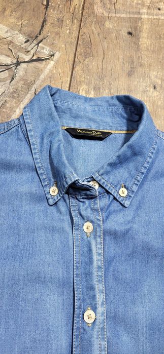 Massimo Dutti niebieska koszula bawełna jeans premium M L