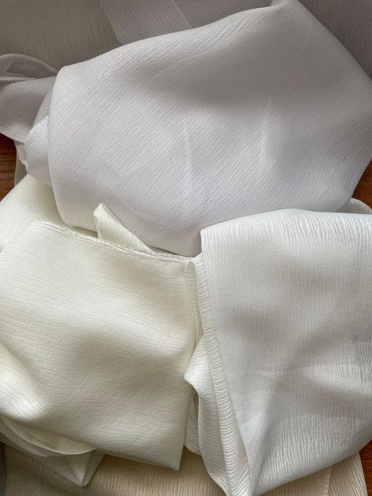 Тюль креп, шовк, гардины однотоні, льон ялинка, штори