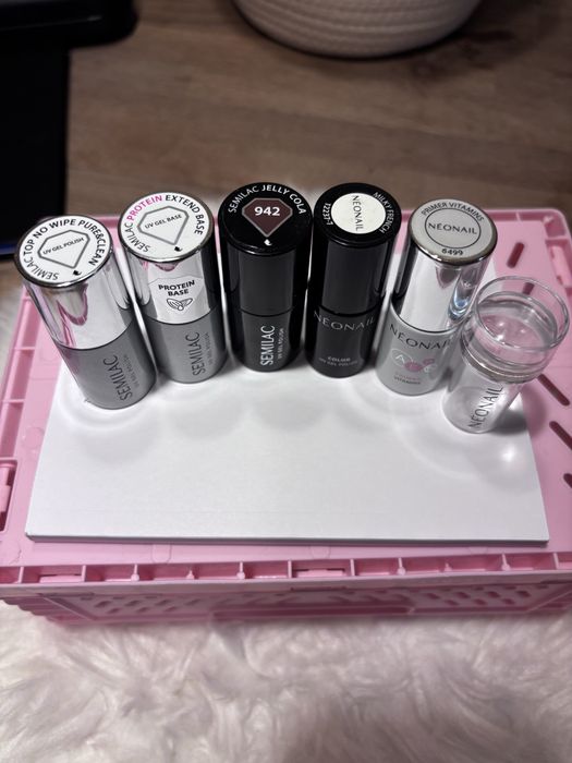 Zestaw lakierów hybrydowych Neonail + Semilac – 6 produktów