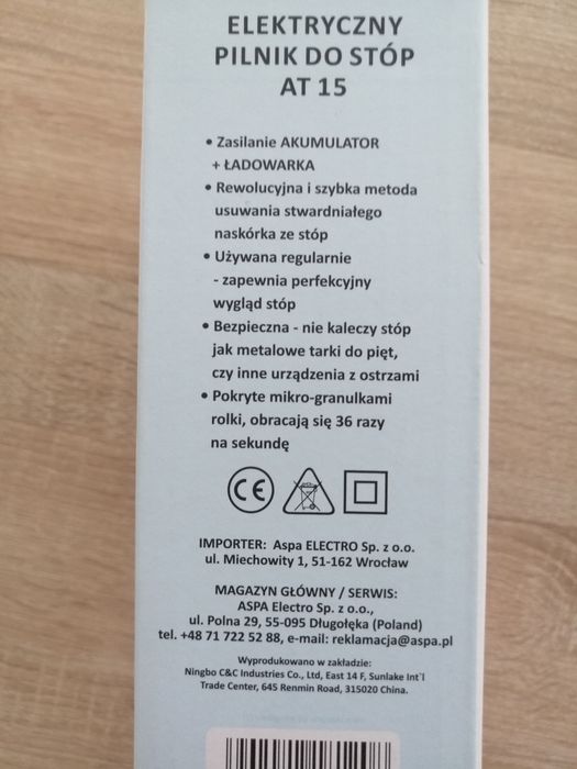 Elektryczny pilnik do stóp