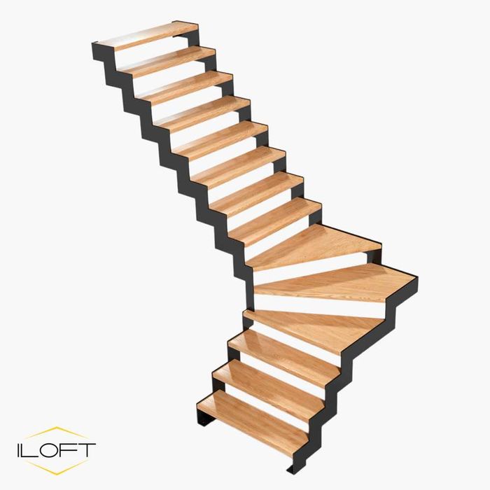 Escada ZIGZAG. Estrutura metálica de escadaria para casa ou escritório
