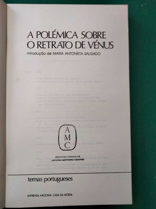 A Polémica Sobre o Retrato de Vénus - Introdução de Mª. A. Salgado