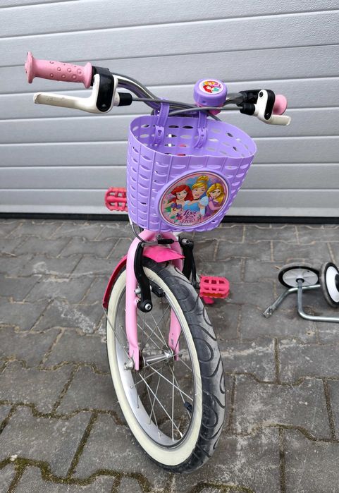 Rower 16 B-TWIN, kółka boczne, dzwonek, koszyk stan bardzo dobry