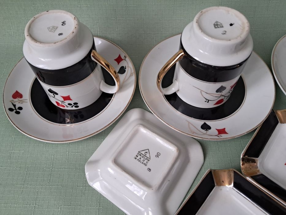 Ćmielów zestaw elementów z serwisu brydżowego