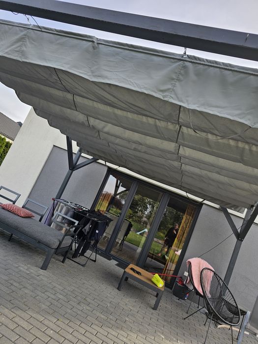 Pergola drewniana 4x4 z żaglem
