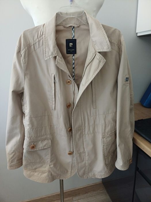 Beżowa męska kurtka przejściowa Pierre Cardin rozm L/XL.