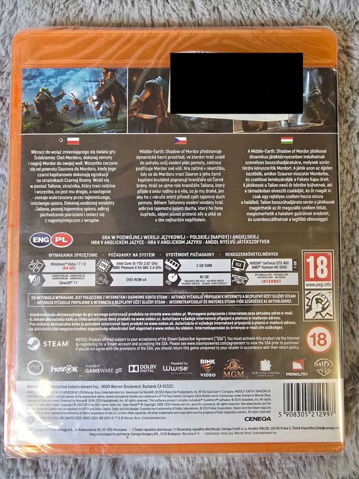 Śródziemie Cień Mordoru Middle-Earth: Shadow of Mordor PL NOWA FOLIA PC