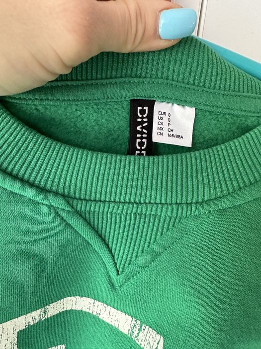 Zielona krótsza bluza H&M 36 college