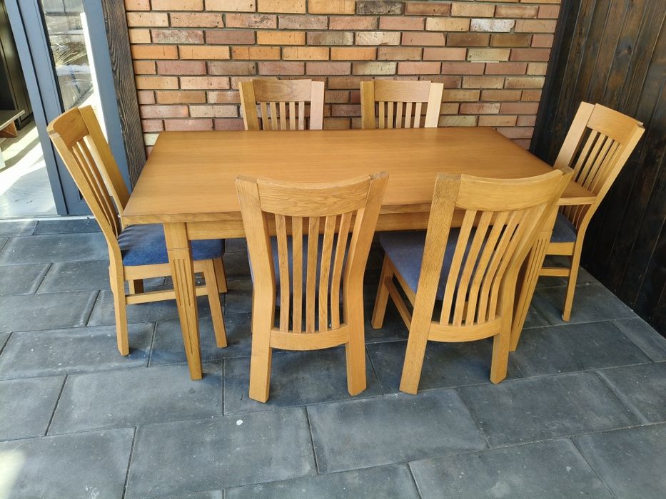 Stół dębowy + 6 krzeseł