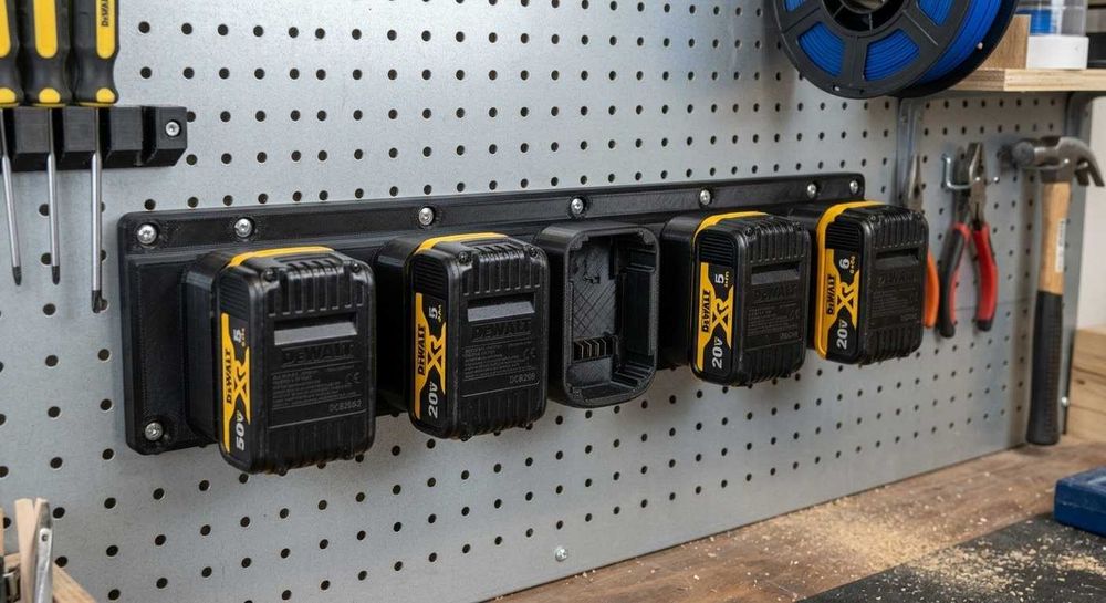 Suportes de Parede / Carrinha para Baterias Milwaukee M18 e DeWalt (Ultra Resistentes)