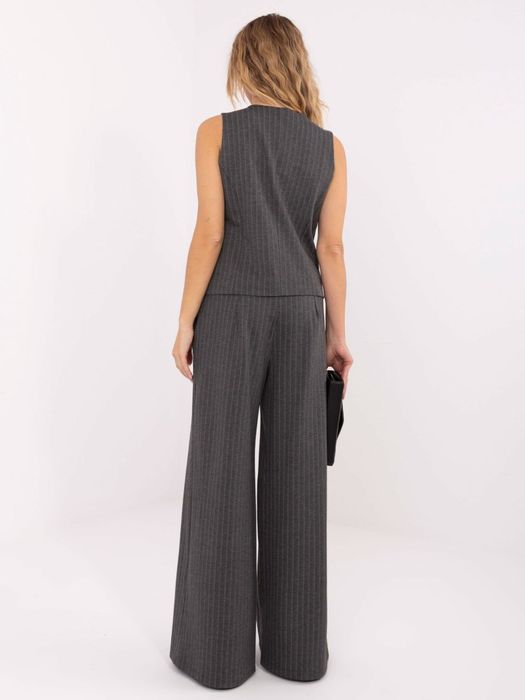 Ciemnoszara elegancka kamizelka w paski S/M – Stylowy Wieszak