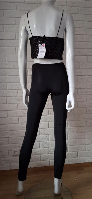 Calzedonia czarne legginsy lycra cekiny M