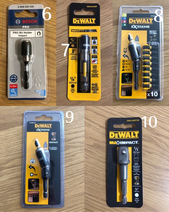Головки торцеві магнітні, бітотримач,покрівельна біта Dewalt Impact