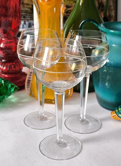Kieliszki 2 + 1  gratis piękne stare szkło vintage