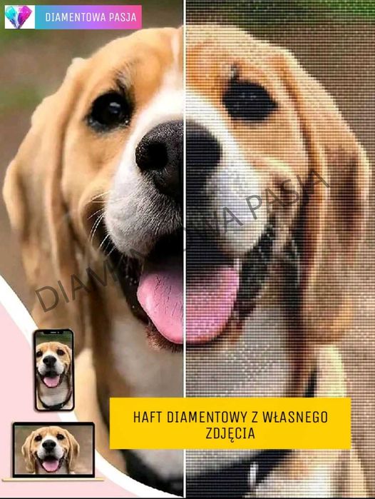 Haft diamentowy Z WŁASNEGO ZDJĘCIA diamenciki okrągłe