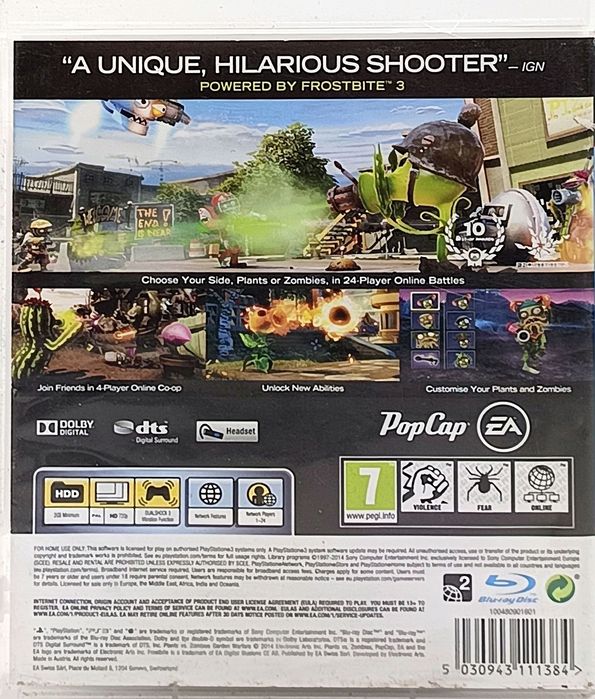 plants vs zombies garden warefare sony playstation 3 (ps3)