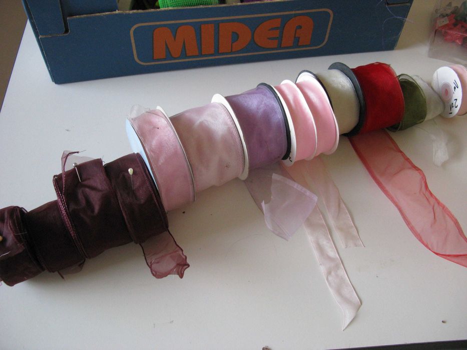 wstążki tiulowe organza zestaw mix kolorów