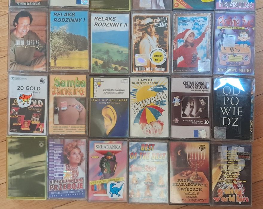 Zestaw 32 retro kasety magnetofonowe muzyka lata '80-'00 pl i zagranic