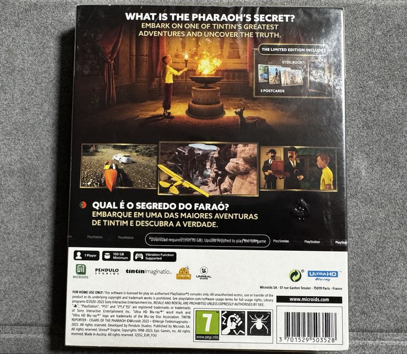 Nowa tintin reporter cigars of the pharaoh limited edition PS5