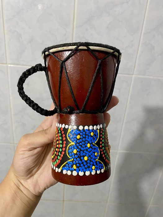 Статуэтка, сувенир, подарок, настоящий африканский барабан, дерево