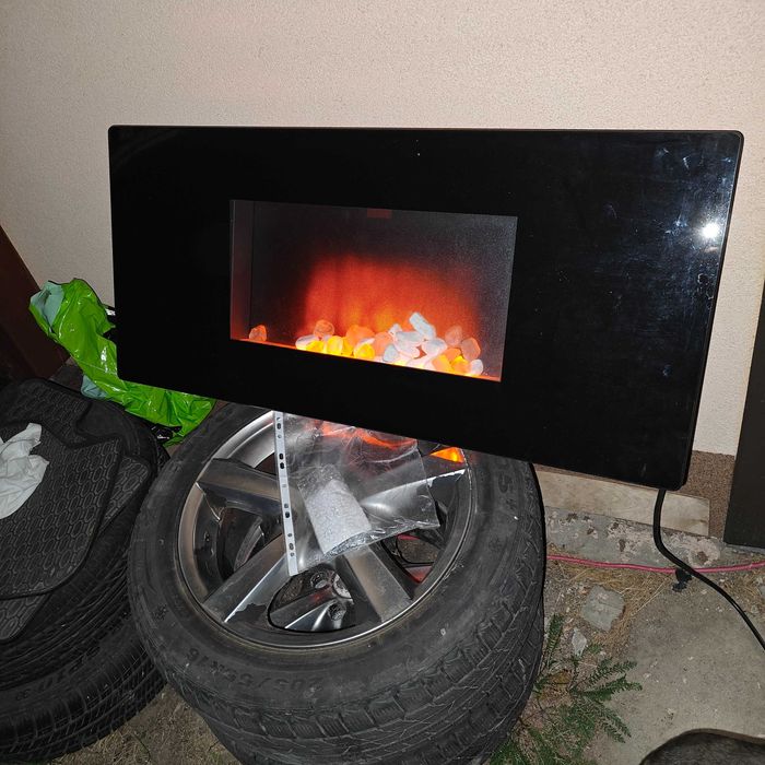 Piec kominek elektryczny oświetlenie, pilot