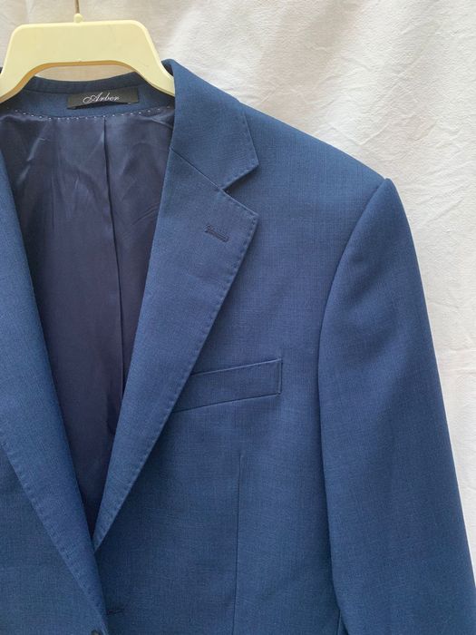 Костюм чоловічий, синій в дрібну клітинку, Арбер