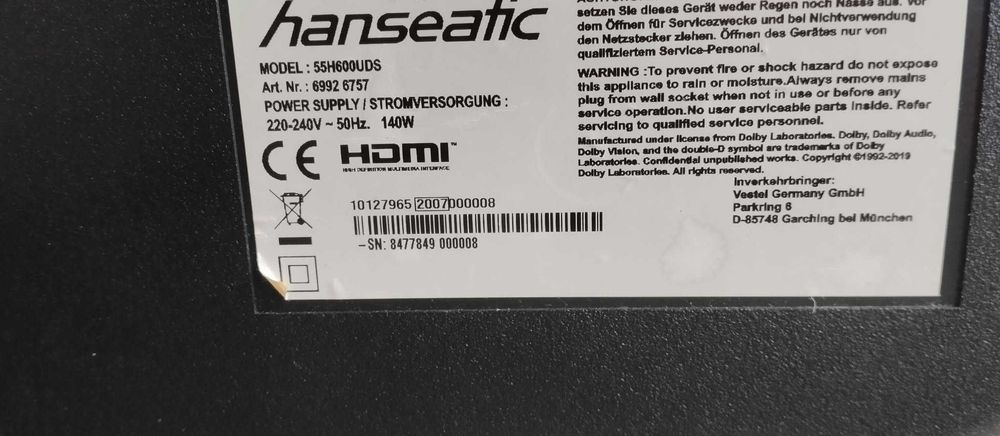 TV  Hanseafic 55cali