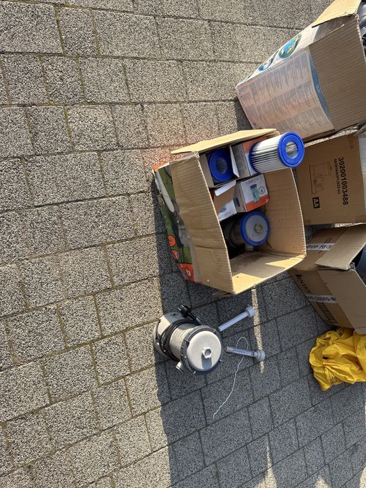 Pompa Bestway 58389 x2 szt + drabina + pokrowiec +węże akcesoria basen