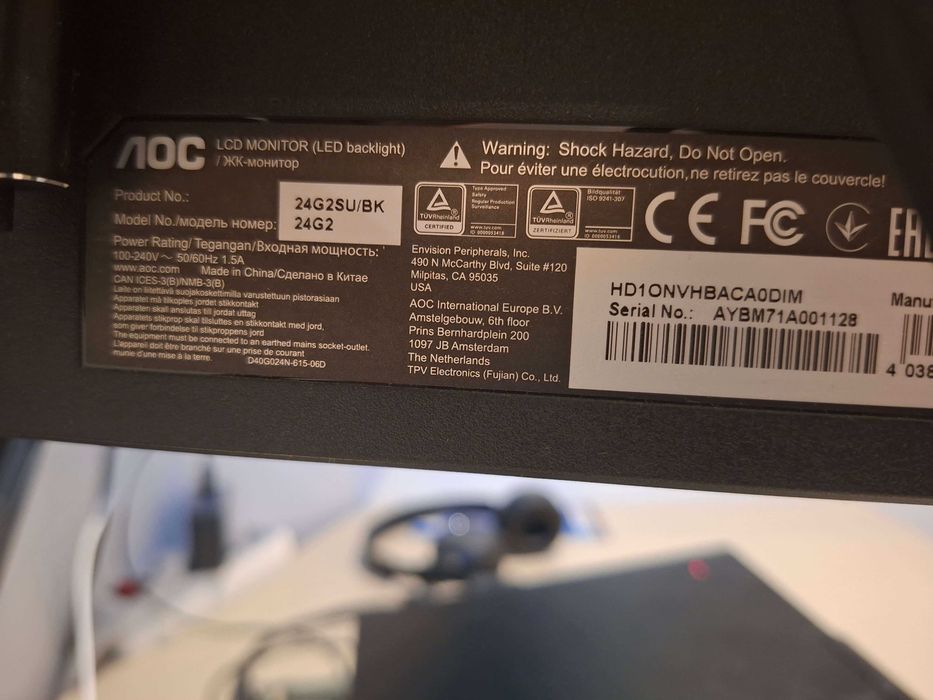 2 Monitores AOC 24G2SU/BK 23.8" 165Hz