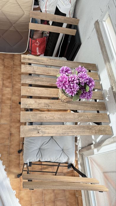 Mesa externa 2 cadeiras com almofadas