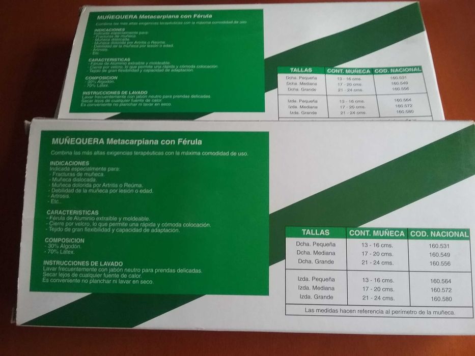 Cinta de pulso metacarpo com tala