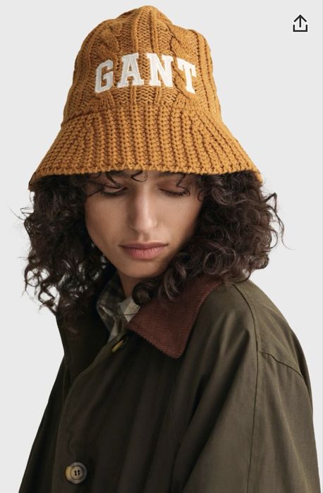 Оригінал GANT Knitted Bell Hat коричнева панама