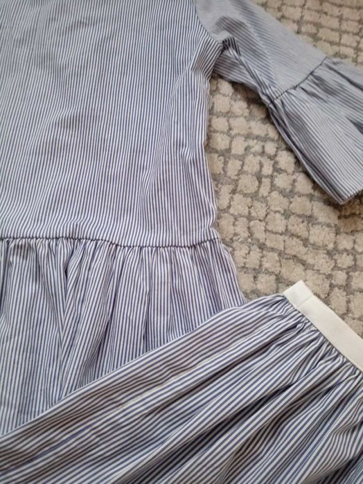 Nowy komplet na lato 100% bawełna paseczki bluzka spódniczka r. 128