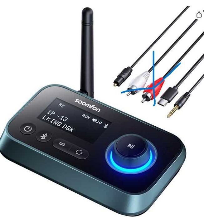 Adapter audio Bluetooth 5.0,SOOMFON Bluetooth nadajnik-odbiornik 3-w-1
