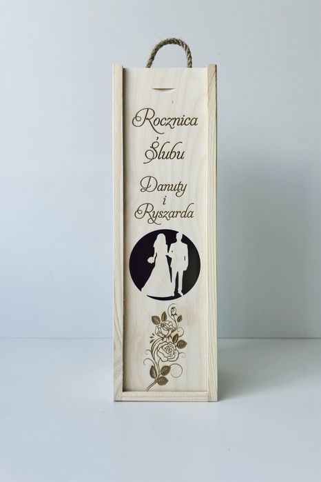Skrzynka na wino rocznica ślubu wesele ślub moda prezent