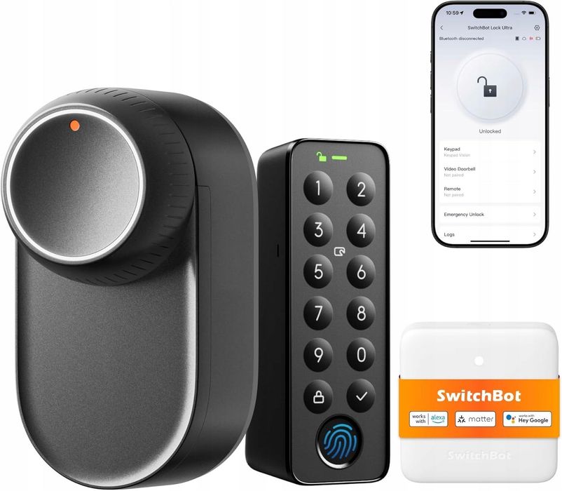SwitchBot Smart Lock Ultra elektroniczny zamek do drzwi, odcisk palca