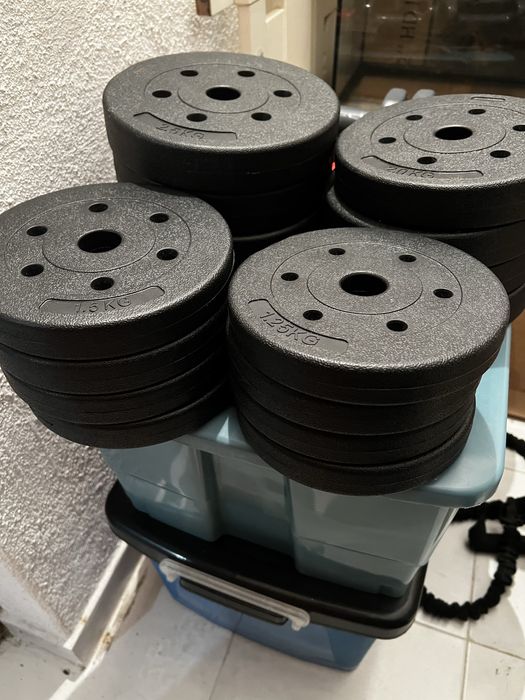 Kit musculação com varios pesos