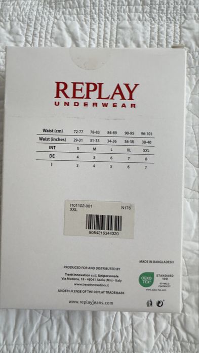 Replay bokserki męskie 3-pack XXL czarne szare czerwone oryginalne pudełko