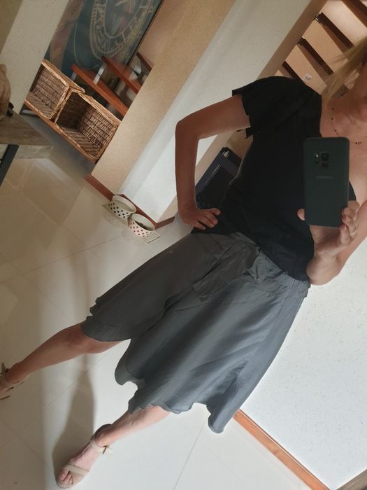Calvin Klein _ Spódnica 100 % silk kopertowa 26