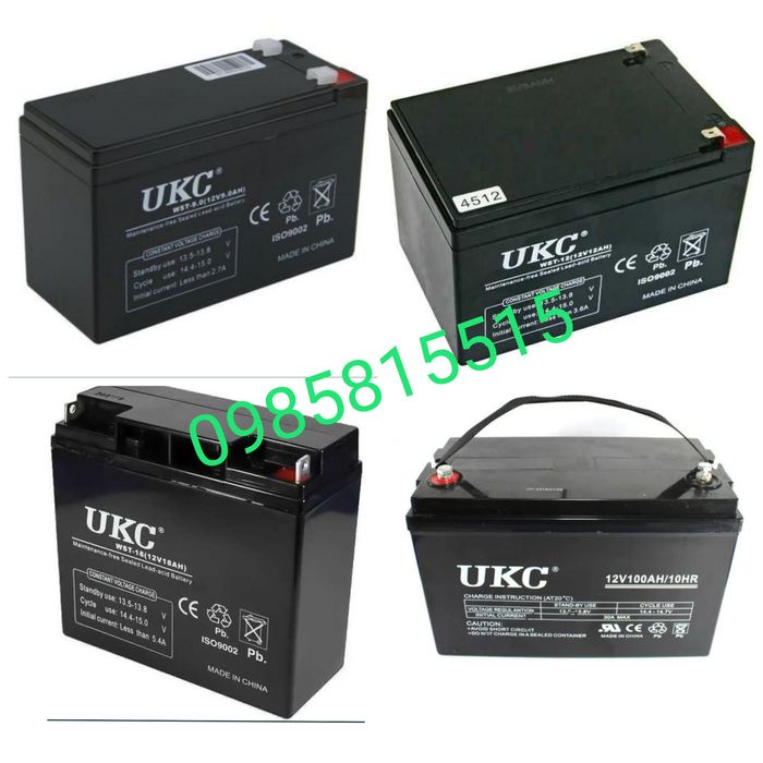 Аккумулятор батарея UKC 12V 7Ah 9Ah 12Ah 18Ah 24Ah 120Ah 150Ah