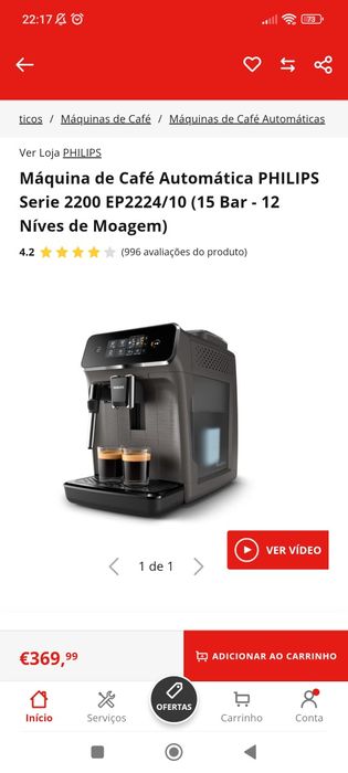 Maquina café Philips serie 2200